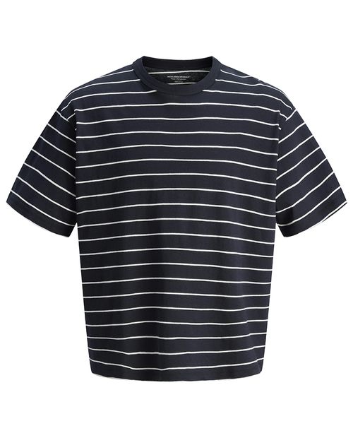 Camiseta Jack & Jones oversize cropped fit rayada para hombre