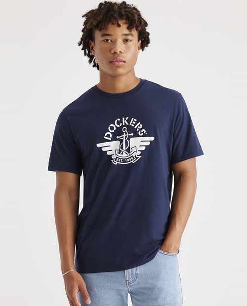 Camiseta gráfica Dockers slim fit azul para hombre