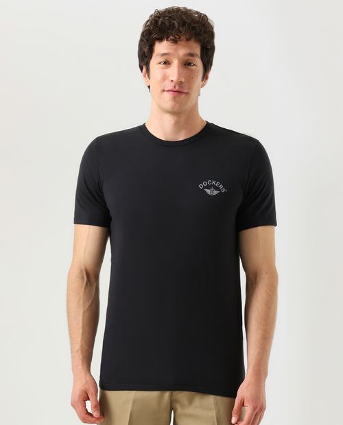Camiseta gráfica Dockers slim fit negra para hombre