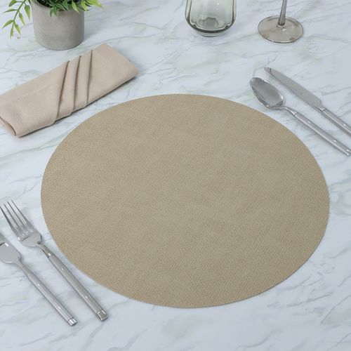 Individual de mesa redondo beige 38 cm