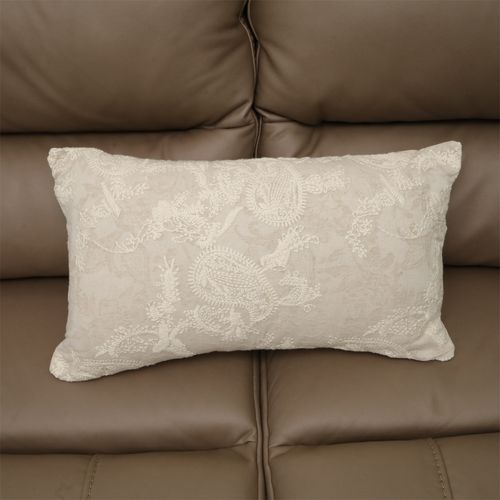 Cojín Bordado Paisley Beige Claro
