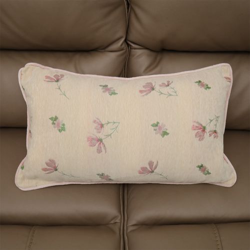 Cojín Jacquard Flores Rosadas