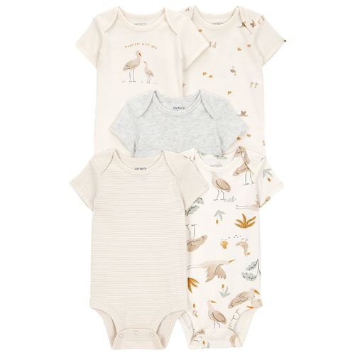 5 pack de mamelucos estampados para bebé niña