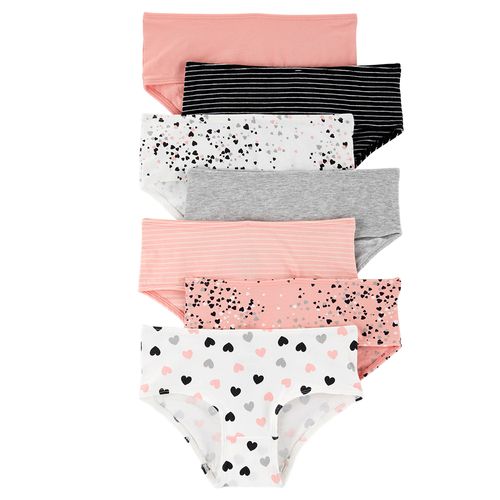 Set de 7 bloomers multicolor con estampado para niña