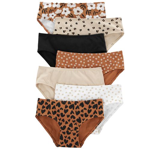 Set de 7 bloomer multicolor con estampado para niña