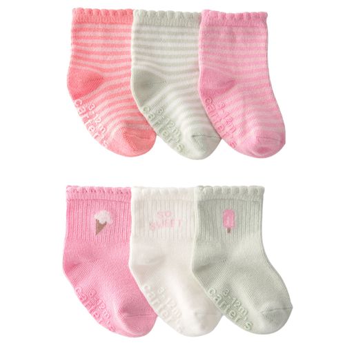 Set de 6 calcetines multicolor con estampado para bebé niña
