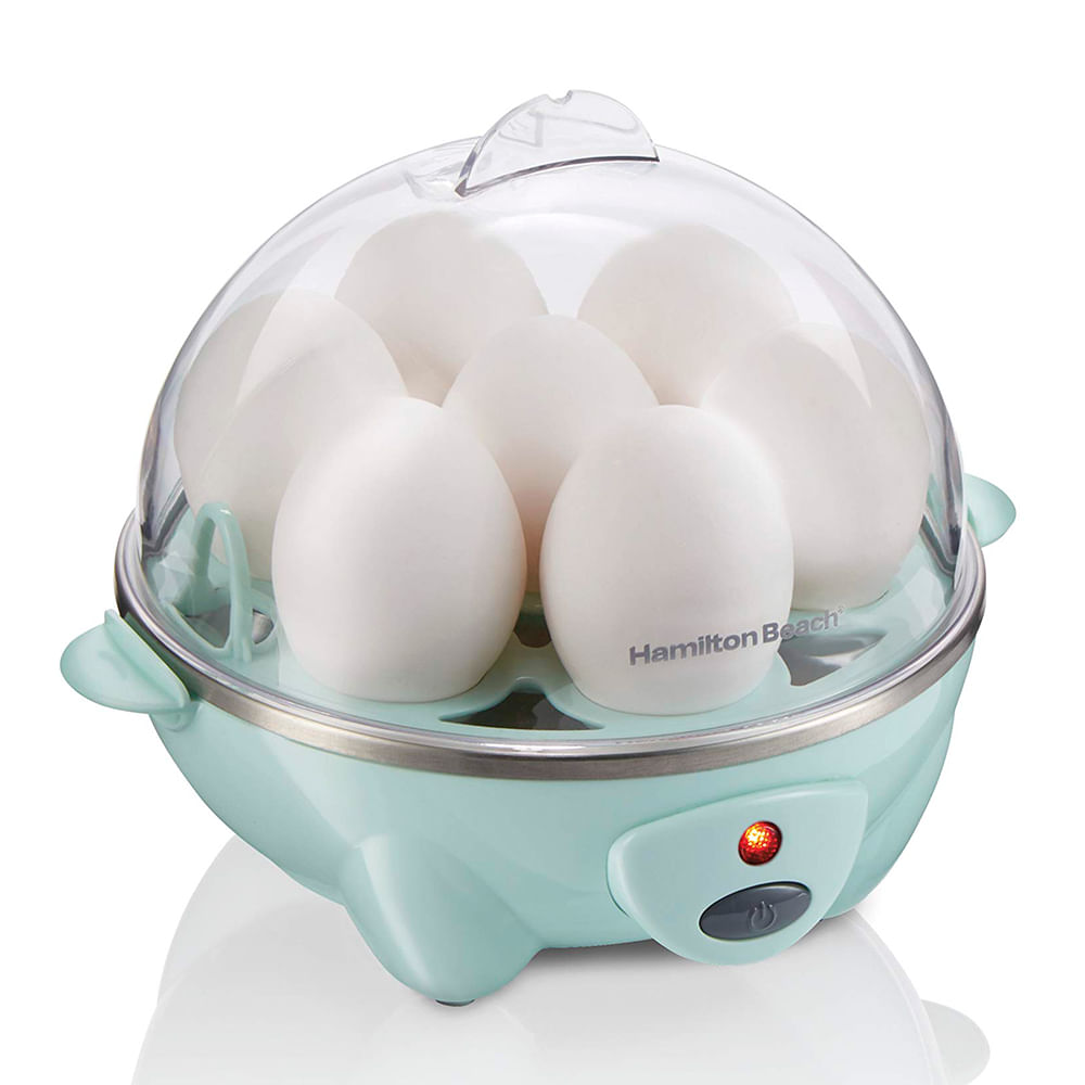Olla de huevos eléctrica multifunción de 2 capas para hervir huevos,  cocinar al vapor alimentos y más (azul)