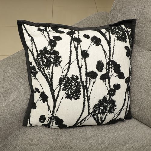 Cojín cuadrado jacquard de poliéster con bordado 45x45 cm