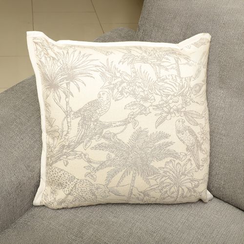 Cojín cuadrado jacquard de poliéster con bordado 45x45 cm