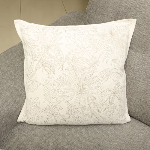 Cojín cuadrado jacquard de poliéster con bordado 45x45 cm