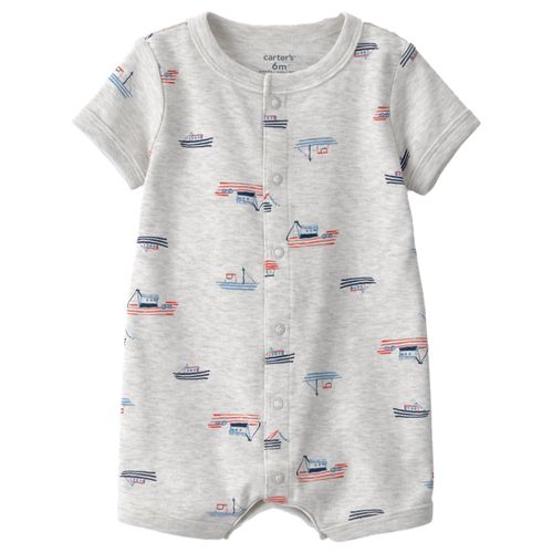 Romper gris con estampado de barcos para bebé niño