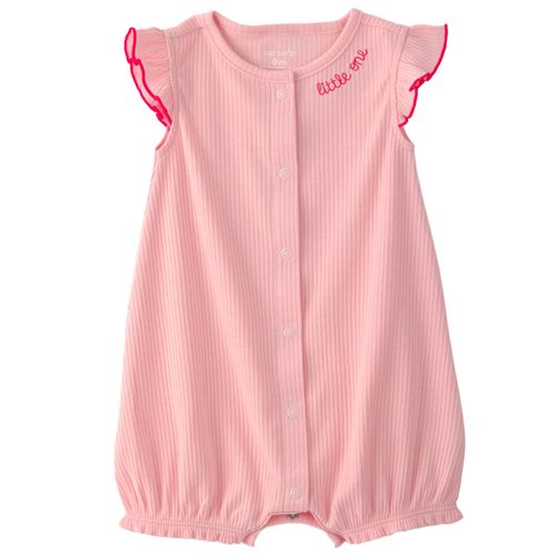 Romper rosado acanalado para bebé niña
