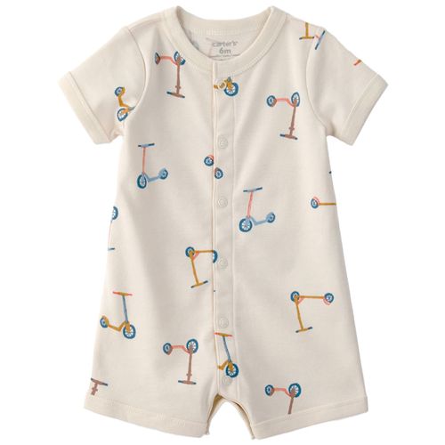 Romper beige con estampado de scooter para bebé niño