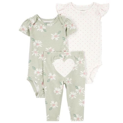 Conjunto de 3 piezas con estampado floral para bebé niña