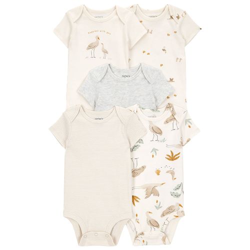 5 pack de mamelucos estampados para bebé niña