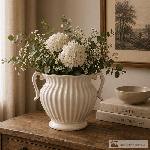 Jarrón decorativo vintage de cerámica 15xh12 cm