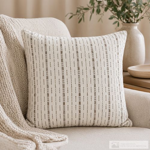 Cojín de poliéster jacquard textura líneas 45x45 cm