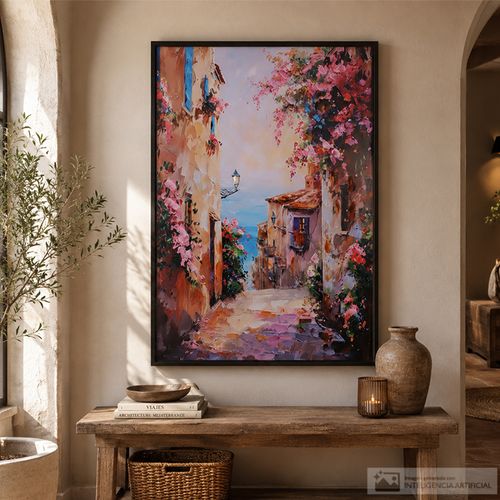Cuadro decorativo con escena mediterránea 120 x 80 x 3 cm