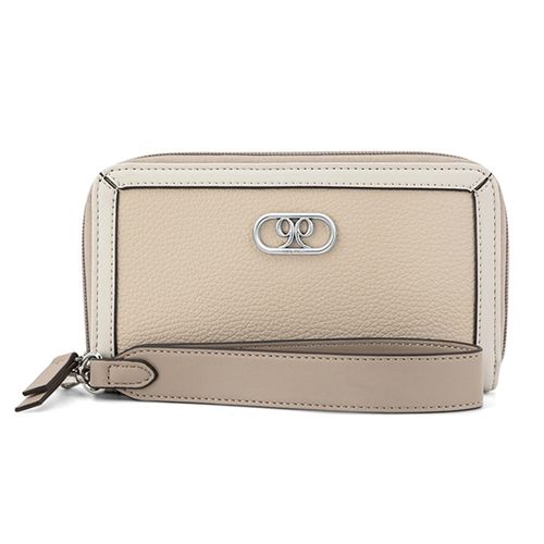 Billetera zip around Nine West beige para mujer