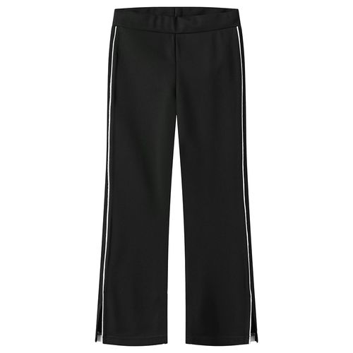 Pantalón negro recto con franjas laterales para niña