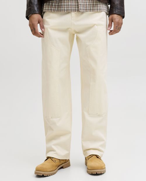 Pantalón Jack & Jones baggy fit beige largo 32" para hombre
