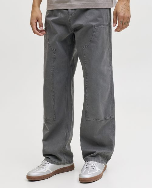 Pantalón Jack & Jones baggy fit gris largo 32" para hombre