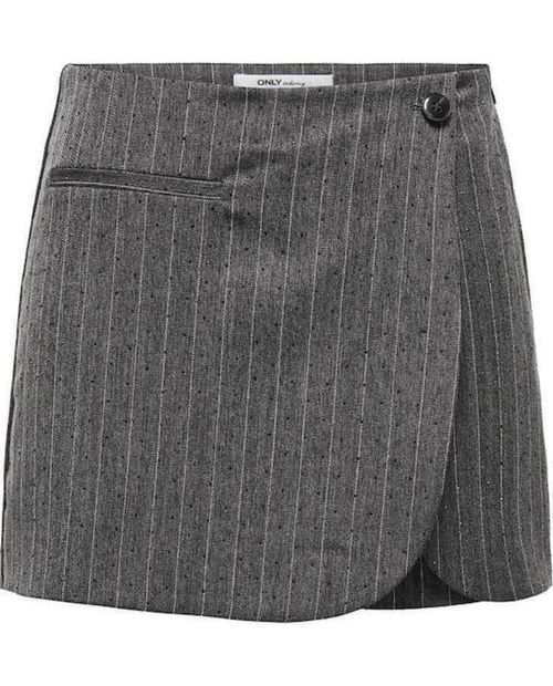 Falda short mini Only rayada gris de cintura alta para mujer