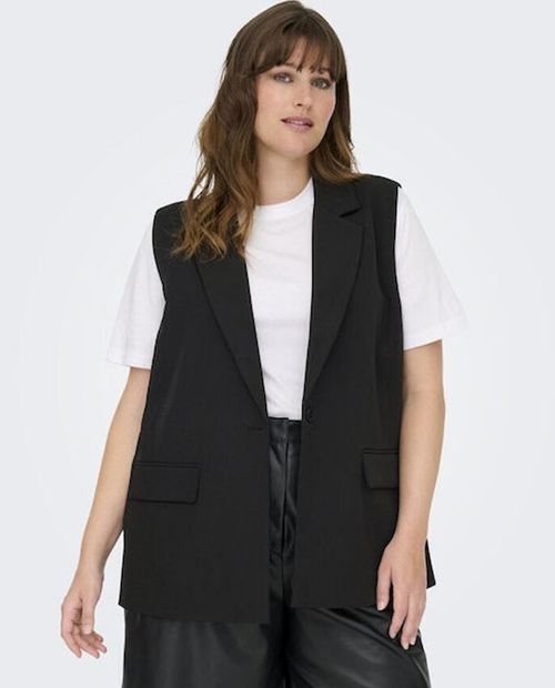 Chaleco Only Carmakoma negro sólido para mujer