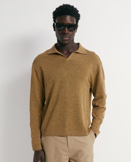 Suéter Sfera pull over amarillo tejido para hombre