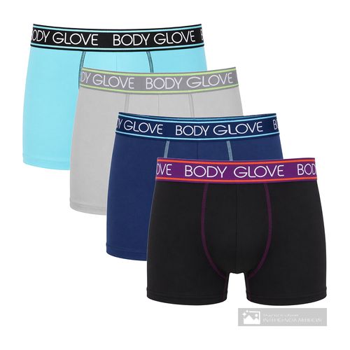 Pack de 4 bóxers briefs Body Glove multicolor sólido para hombre