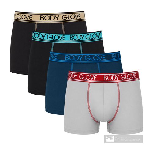 Pack de 4 bóxers briefs Body Glove multicolor sólido para hombre