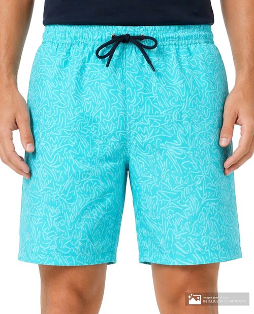 Short de baño Unexpected turquesa estampado para hombre