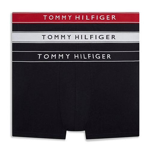 Pack de 3 bóxers trunk Tommy Hilfiger negro sólido para hombre