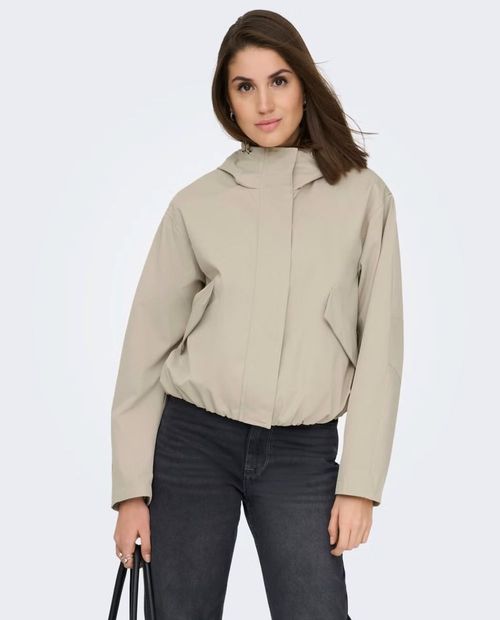 Chaqueta Only impermeable beige con capucha para mujer