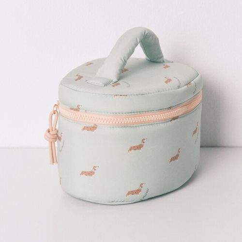 Neceser Women Secret verde con estampado de perritos