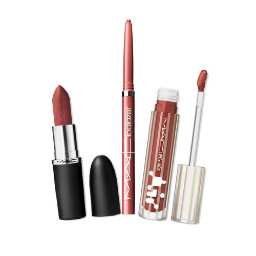 MAC Brillo para labios Lipglass Air + Lápiz Delineador de labios Glossy Lipglazer