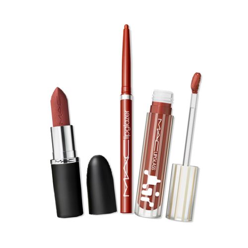 MAC Brillo para labios Lipglass Air + Lápiz Delineador de labios Glossy Lipglazer