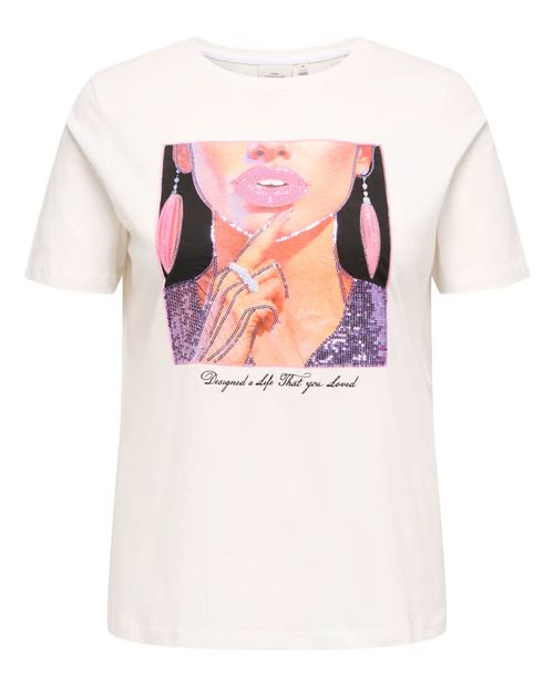 Camiseta blanca con estampado para mujer
