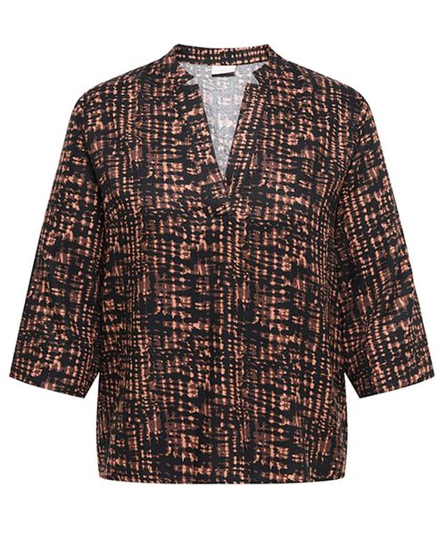 Blusa Only Carmakoma café estampada para mujer