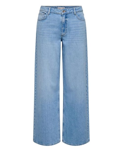 Jeans wide leg 32" celeste denim para mujer