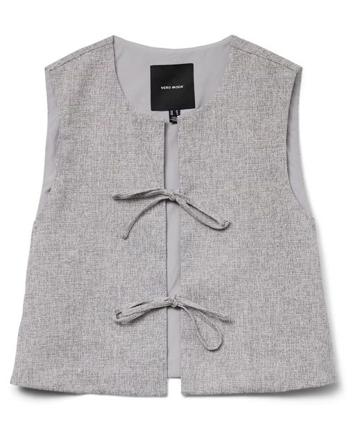 Chaleco Vero Moda gris heather con cordones para mujer