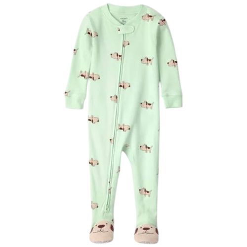 Pijama verde con estampado de perros para bebé niño