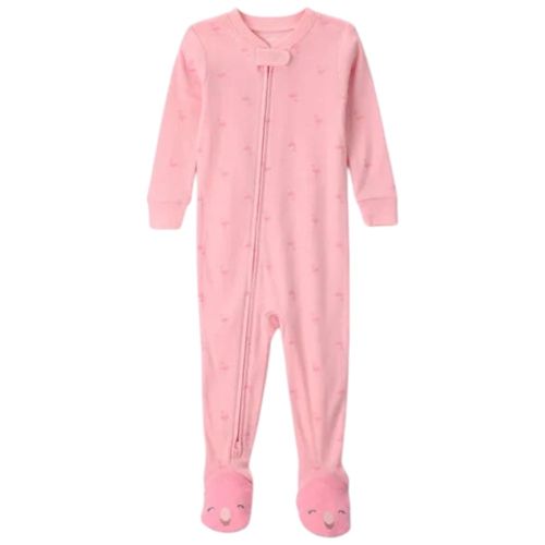 Pijama rosada con estampado de flamingos para bebé niña