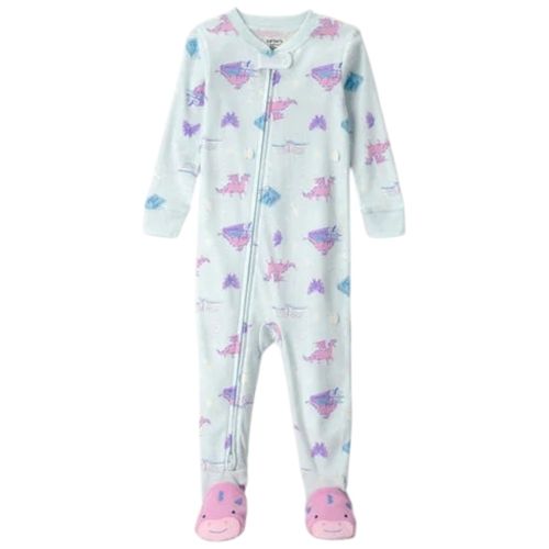 Pijama celeste con estampado de unicornios para bebé niña