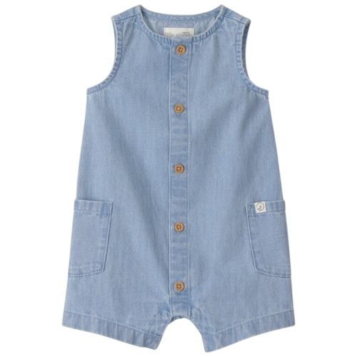 Romper celeste denim para bebé niño