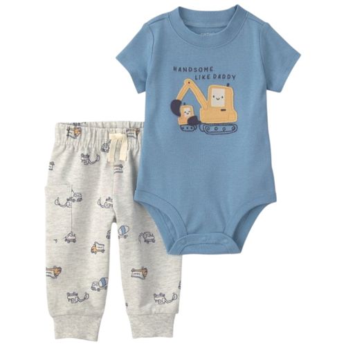 Conjunto de 2 piezas con mameluco y jogger para bebé niño