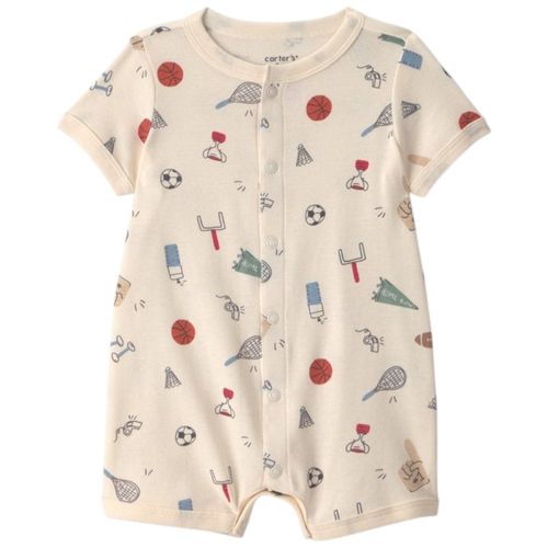 Romper beige con estampado deportivo para bebé niño