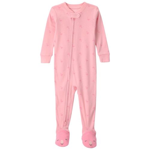 Pijama rosada con estampado de flamingos para niña