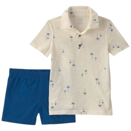 Conjunto de 2 piezas bicolor con estampado de palmeras para niño