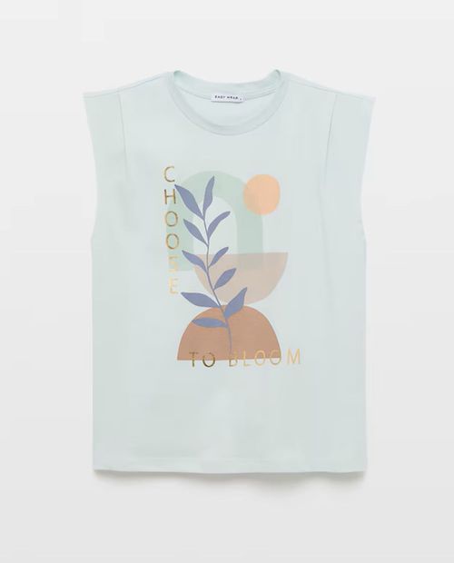 Camiseta con estampado "Choose to Bloom" para mujer